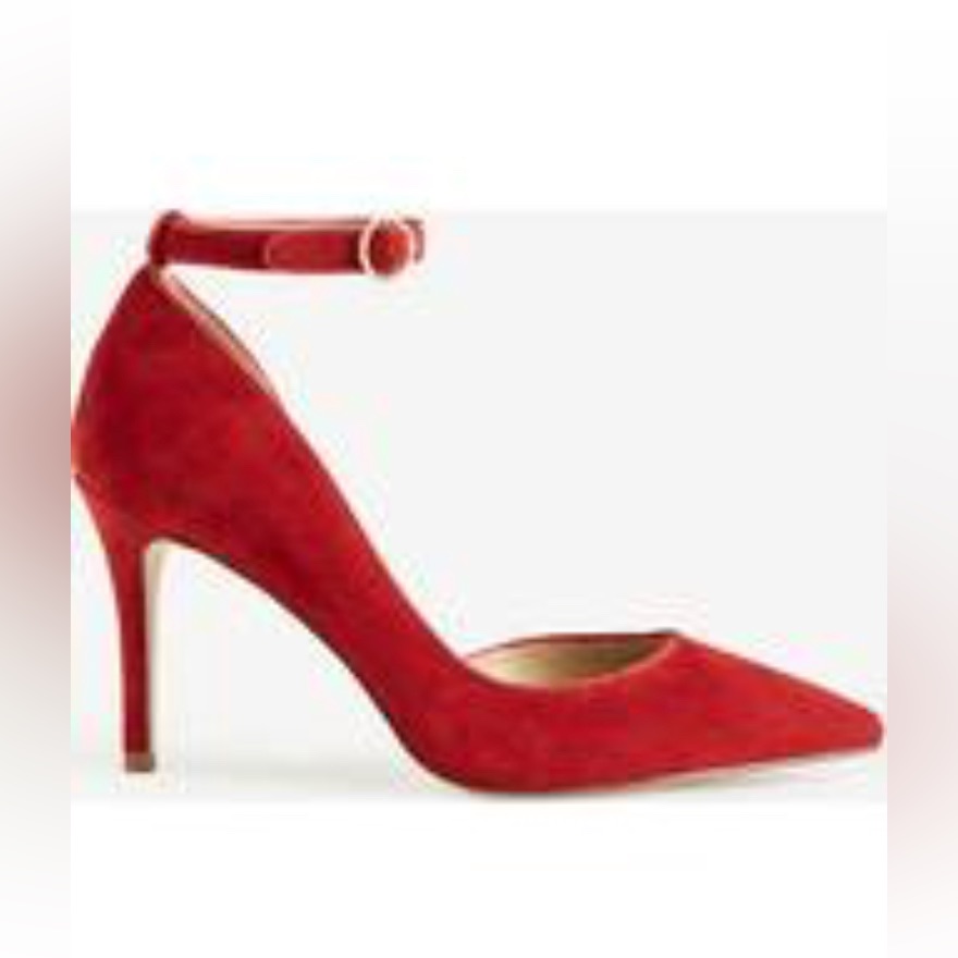 New In Box Ann Taylor D’orsay Leather Suede Pump Red Women's Heels Misses 8